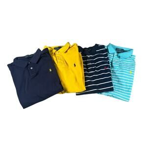 Lot of 4 Vintage Y2K Polo Ralph Lauren Mens Polo Shirt Size Large Preppy
